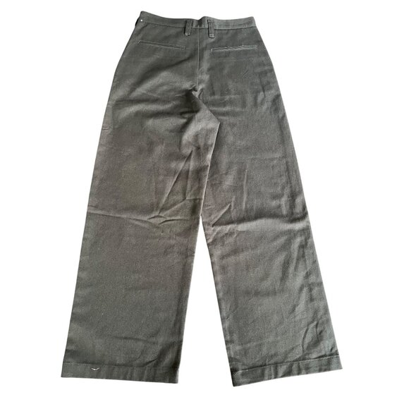 Zara Womens High Waisted Olive Green Wide-Leg Pants Size 29 - Picture 4 of 14